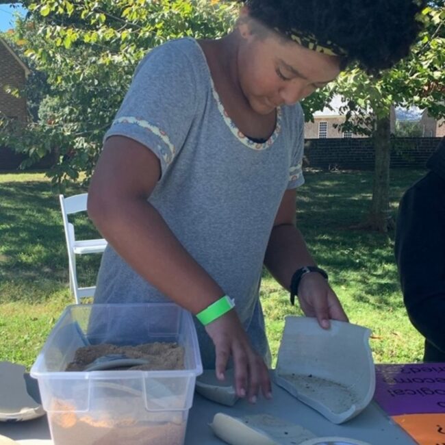 Young Girl Exploring Archaeology at Stratford Hall