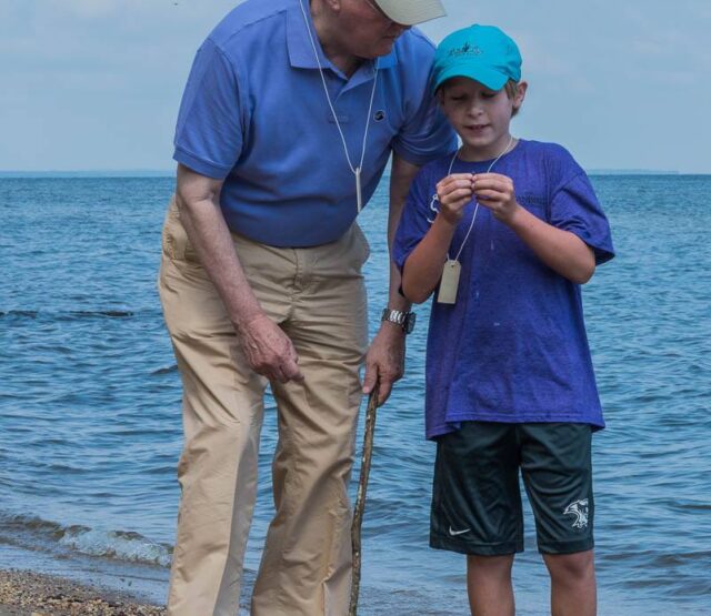 Man & Boy Fossil Hunting at Stratford Hall